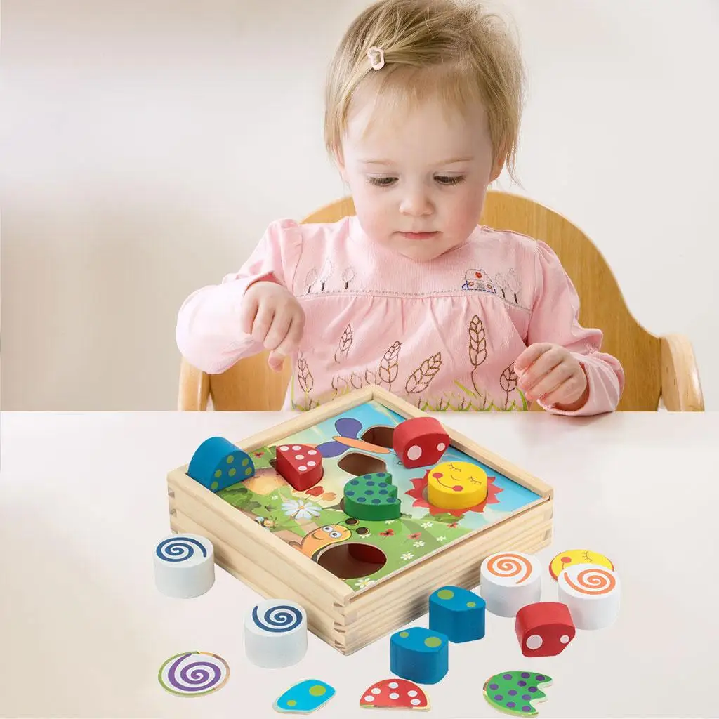 

Wooden Toys Shape Sorting Spinning DIY for Shape Sorting Matching