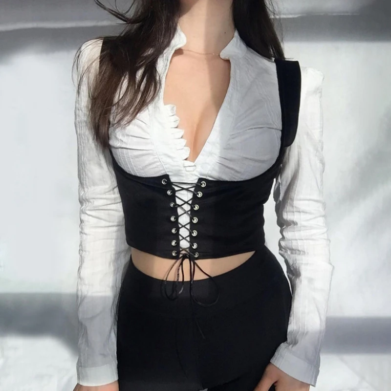 

Women 's Lace Up Corset Bustier Sexy Waist Trainer Belt Bustier Steampunk Underbust Corset