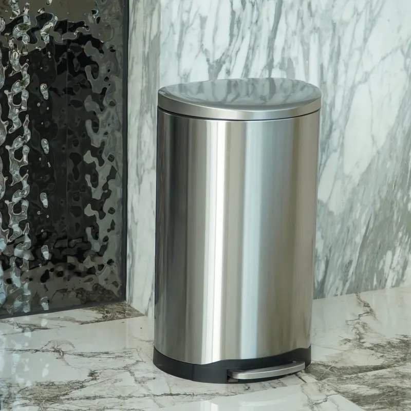 

Gallon Stainless Steel Step Semi-round Kitchen Trash Can