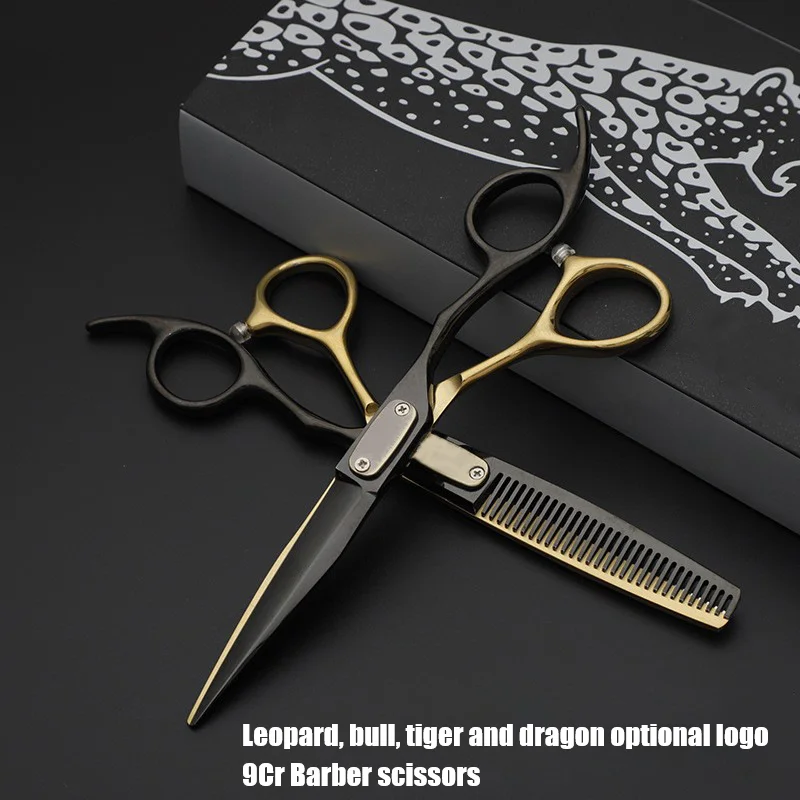 

Professional 6 Inch Barber Shop 9Cr Hair Scissor 20-30% V-tooth Thinning Scissors Cutting Clipper Haircut Trim Shears with Logo