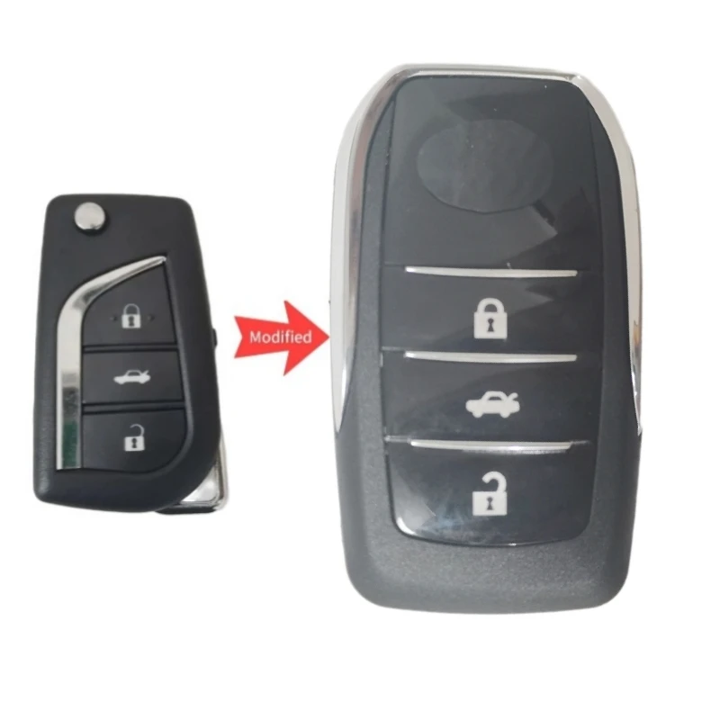 

С логотипом, 3-кнопочный модифицированный Чехол для автомобильного ключа для Toyota Camry Reiz Levin RAV4