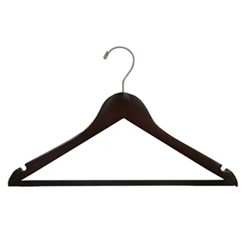

Cherry Wood Suit Hanger with Flocked Non-Slip Bar,Clothes Horse,Hanger, Tenderos to Hang Clothes,Hangers for Clothes,25 Pack