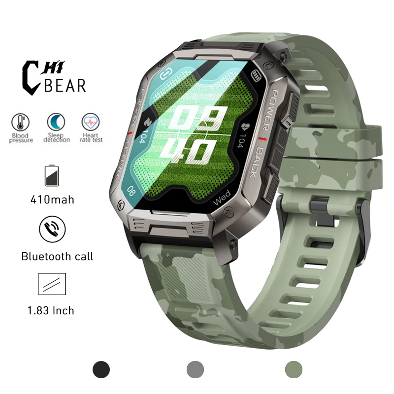 

ChiBear New 1.83 Inch Smart Watch Men 410 mAh Extra Large Battery IP67 Waterproof Fitness Tracker Men SmartWatch Bluetooth call