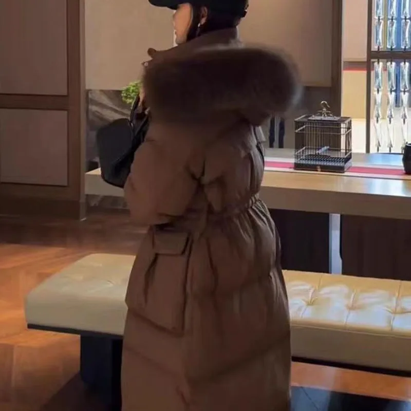 Зимний женский пуховик на белом утином пуху 2024 новая мода высокое качество