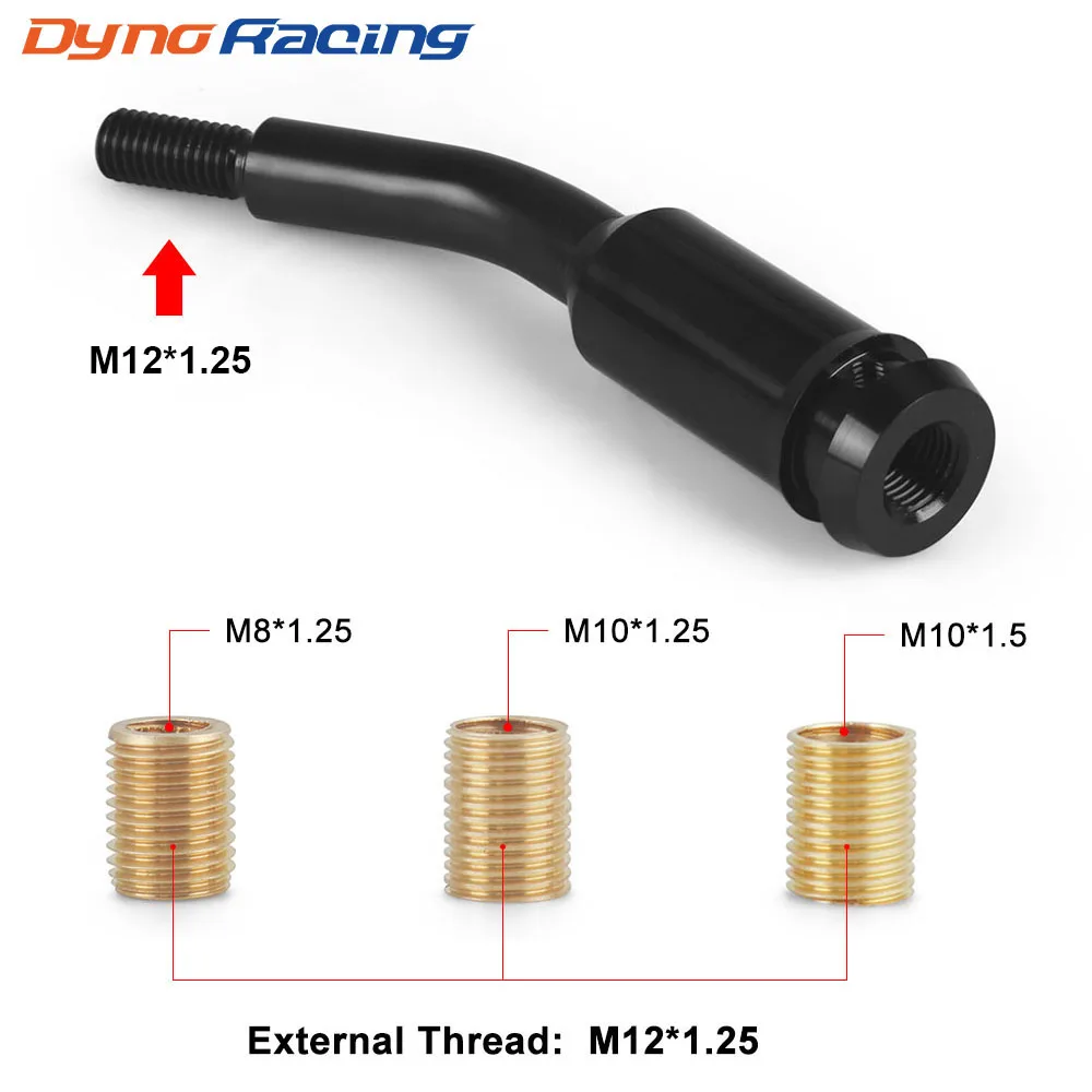 

M12x1,25 M10x1,5 рычаг переключения передач, 13 см, изогнутый удлинитель, алюминиевый короткий переключатель с тремя адаптерами