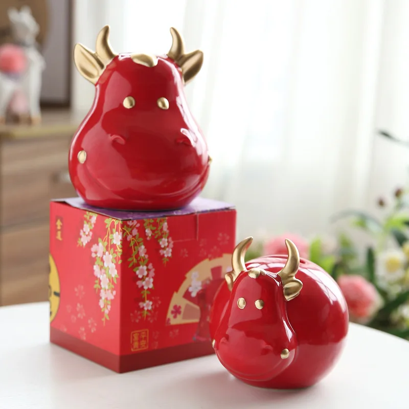 

Coin Bank Can Save Money, Lucky Cattle Money Box, Children Saving Box Creative Decoration for Adults, Opening Gifts