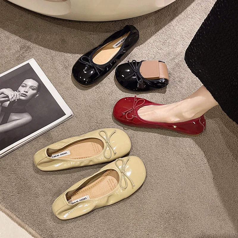 

Retro Woman Shoes All-Match Female Footwear Casual Sneaker Modis Round Toe Shallow Mouth Summer Comfortable Moccasin New Dress