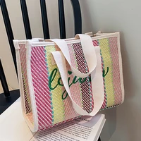 fashion letter canvas tote for women designer lady handbags luxury shoulder crossbody bags casual shopper purses