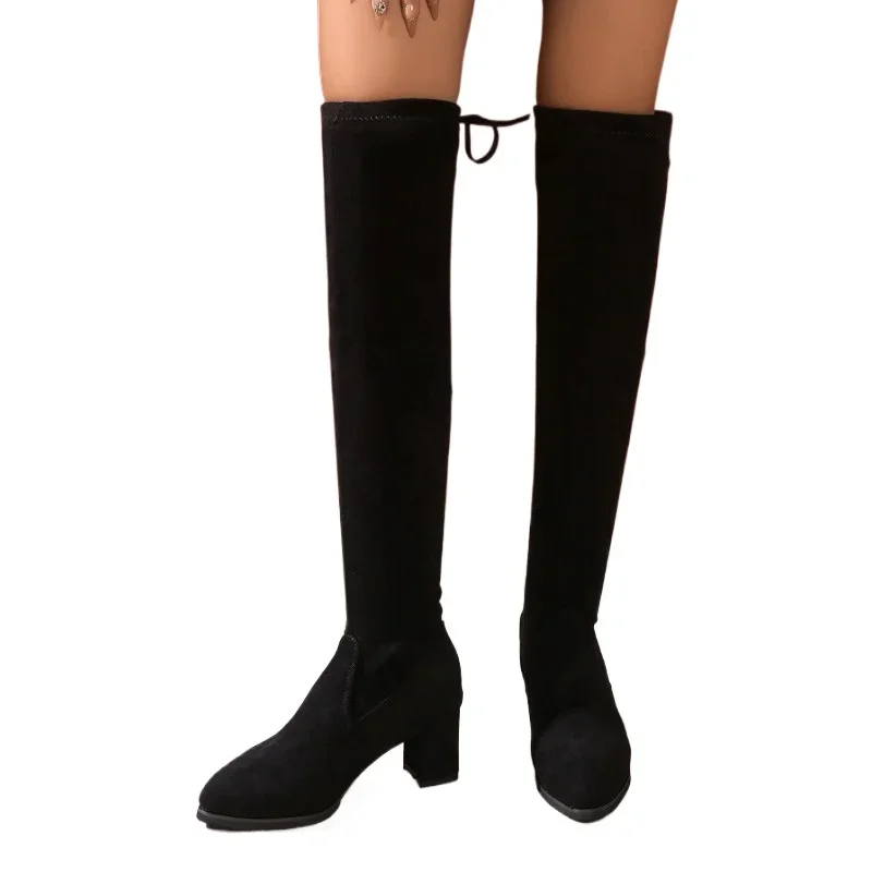 Женская обувь 2024 высококачественные женские сапоги без шнуровки модные