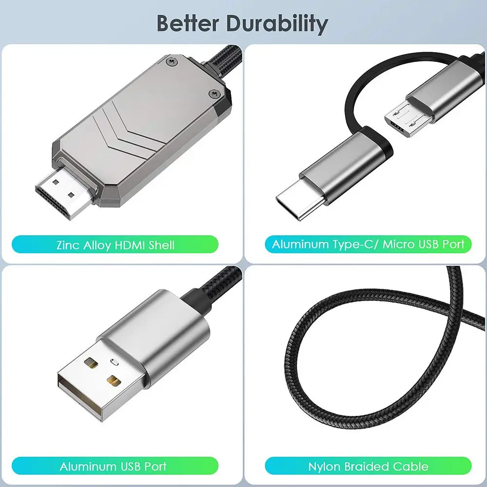 Цифровое зеркальное отображение 1080P Android Phone MHL в HDMI адаптер Type-C кабель