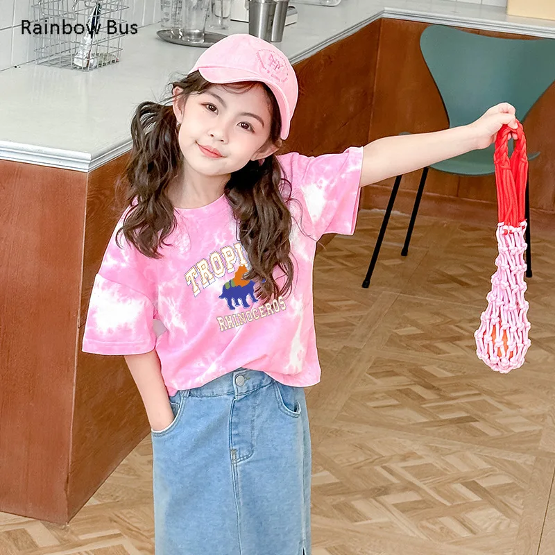 

100% Cotton Children's T-shirt Summer 2023 New Fashionable Children's Sport Short Sleeve Summer Casual T-shirt Girl Clothes 12Y