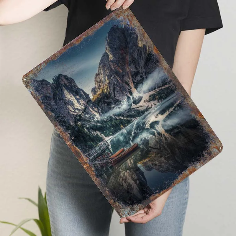 Декор для ванной комнаты пейзажи плакат винтажные металлические знаки украшения