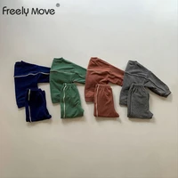 freely move autumn toddler baby clothes sets 2pcs girls boys solid topspants children clothing baby set tracksuits outfits