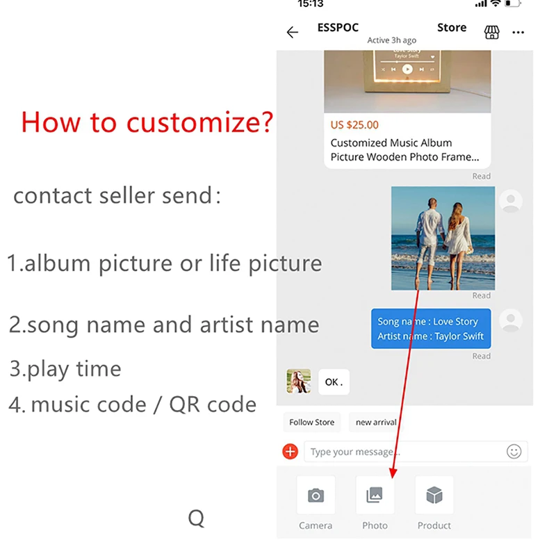 Акриловая доска для фотографий на заказ музыкальная табличка с кодом песен
