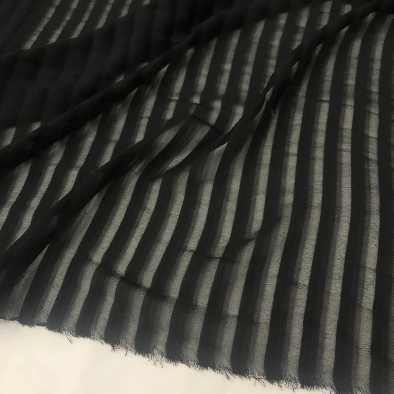 Шифоновая ткань летняя черная легкая тонкая юбка дизайнерская одежда оптовая