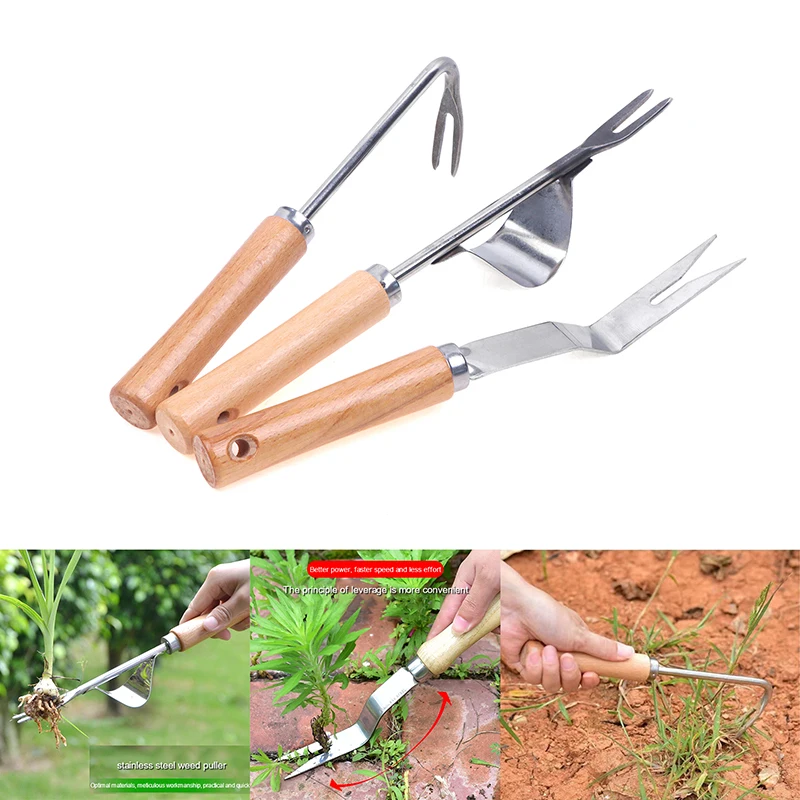 

Stainless Steel Garden Weeder Hand Weeding Removal Cutter Puller Tools Transplant Trimmer Prying Tool