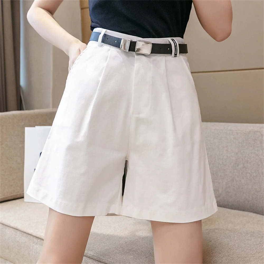 

streetwear high waist wide leg casual white black shorts women's summer Shorts for women Woman clothes short woman hot pants