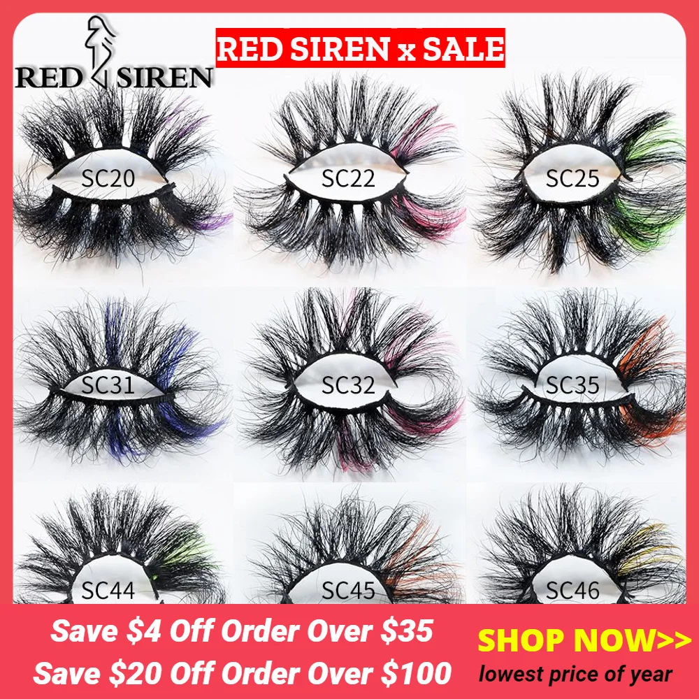 Ed Lashes 25 Mm Mink Eyelashes New Arrival Party Cosplay Lashes With Color Streaks Makeup Mink Lashes