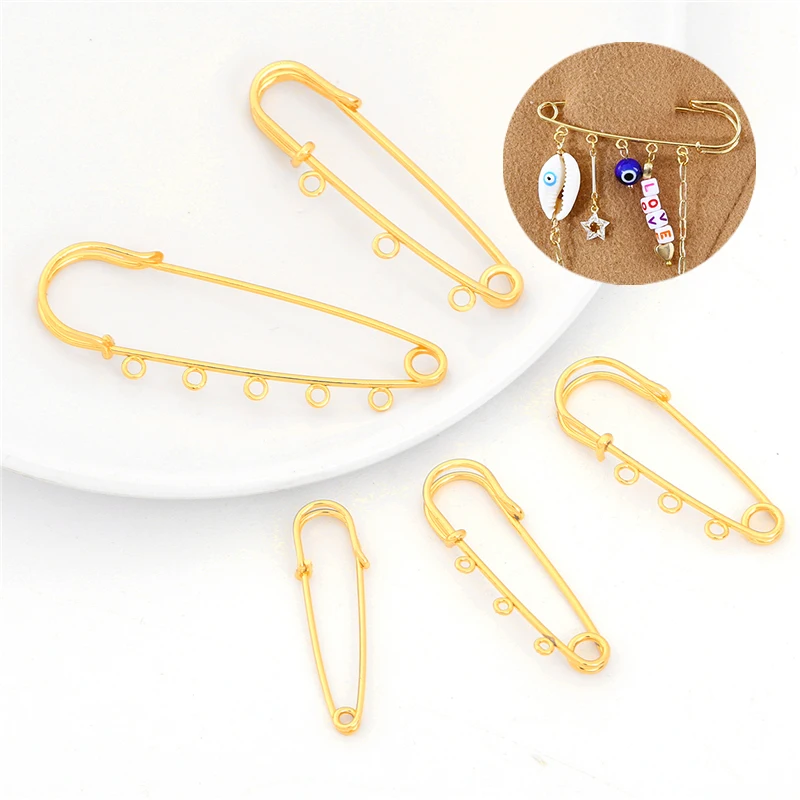 

18K Gold Plated Safety PinsBrooch Clasp Findings for Brooch Pin Jewelry Making