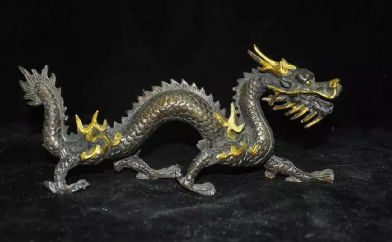 10 4 &quotКитайская старинная фотосессия позолоченная статуя фэншуй богатства