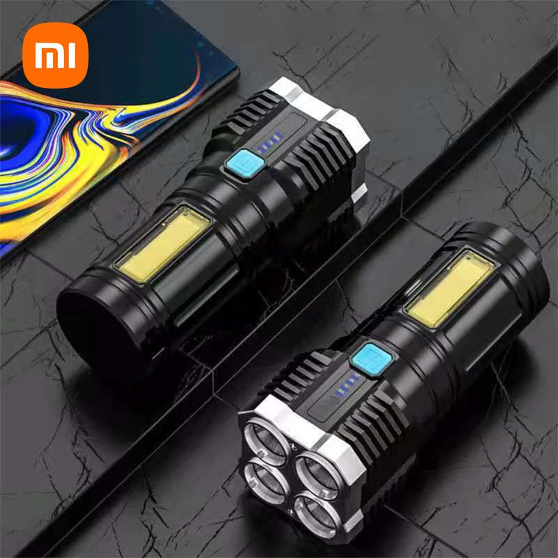 

Портативный светодиодный фонарик Xiaomi, 4-ядерный, с зарядкой от USB, рабочий светильник для кемпинга, COB лампа со встроенным аккумулятором, многофункциональный фонарь