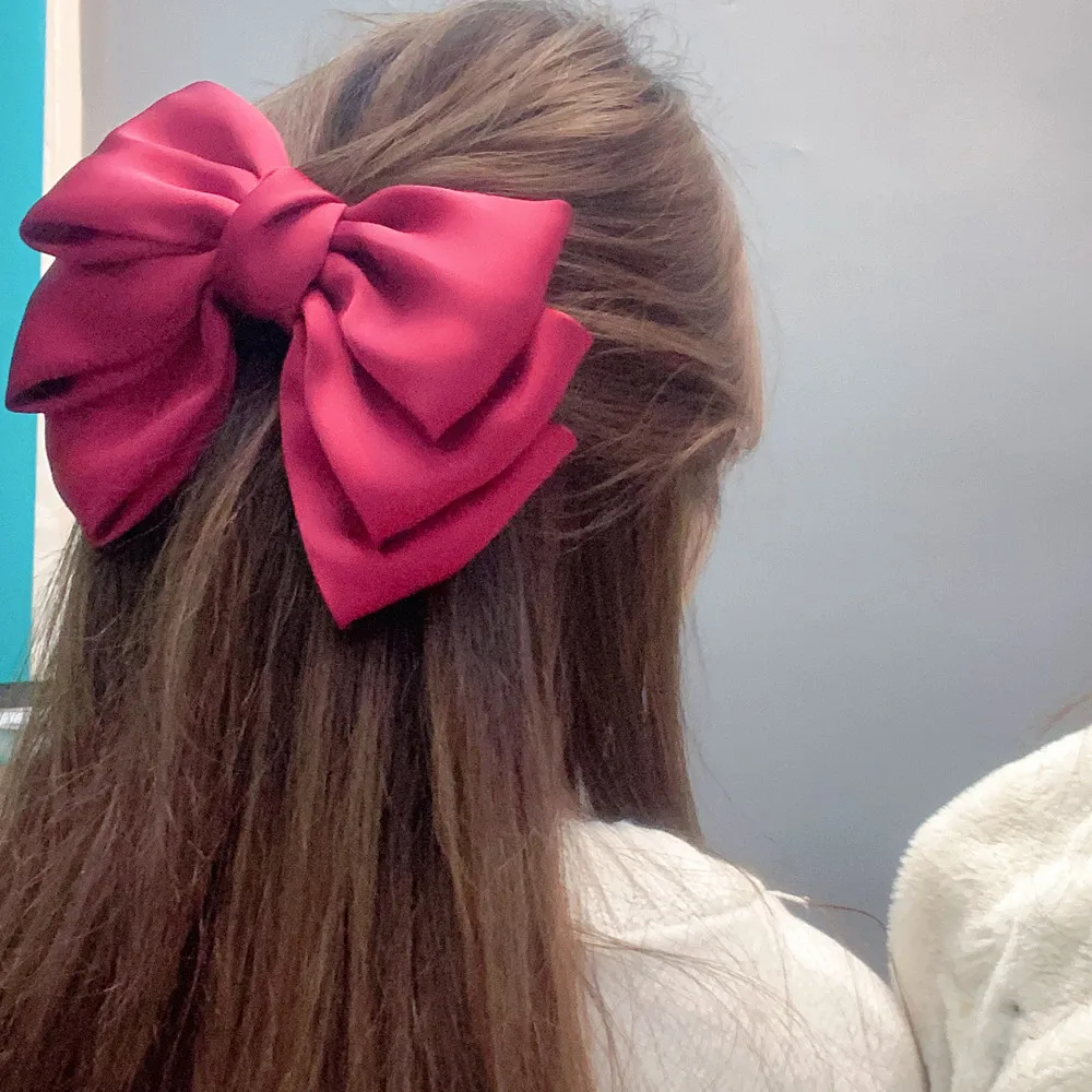 

Korean Fashion Fabric Big Bow Hair Pin Hair Clips Handmade Ribbon Bows Hairpins Barrettes Hairgrip Accessories for Women