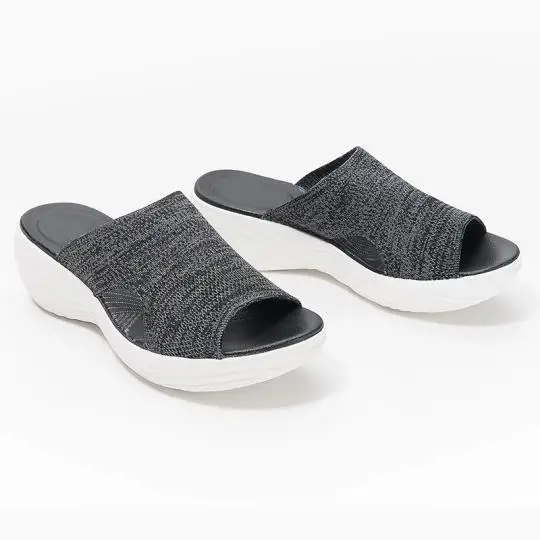 

Summer Slippers Women Slides Solid Color Wedge Mesh Breathable Ladies Shoes Open Toe Platform Female Outdoor Mujer Zapatilla