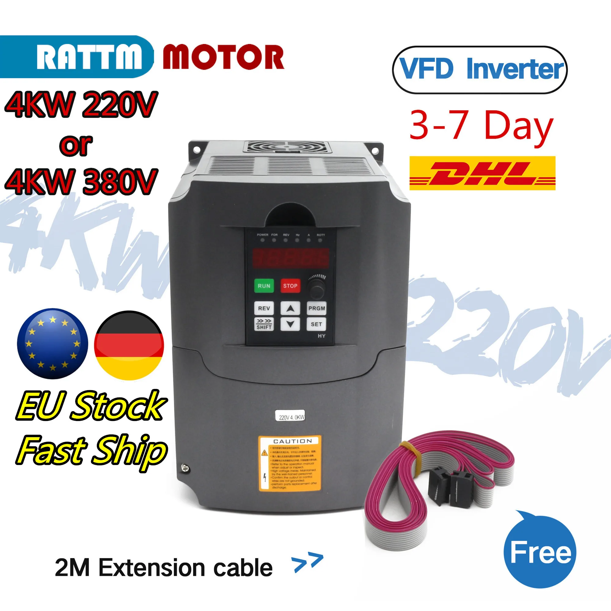 

『 ЕС Бесплатная доставка 』 ЧПУ 4 кВт Частотный Привод VFD инвертор 4HP-18A VSD 220 В или 380 В контроль скорости электродвигателя шпинделя для фрезерования с ЧПУ