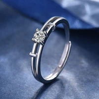 100 real 925 sterling silver rings wedding bridal 3a zirconium diamond ring korean fashion couple jewelry ring valentine gifts