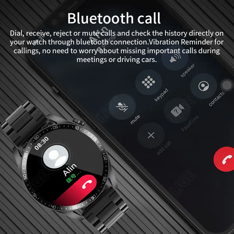 Смарт-часы LIGE мужские с сенсорным экраном AMOLED Bluetooth NFC |