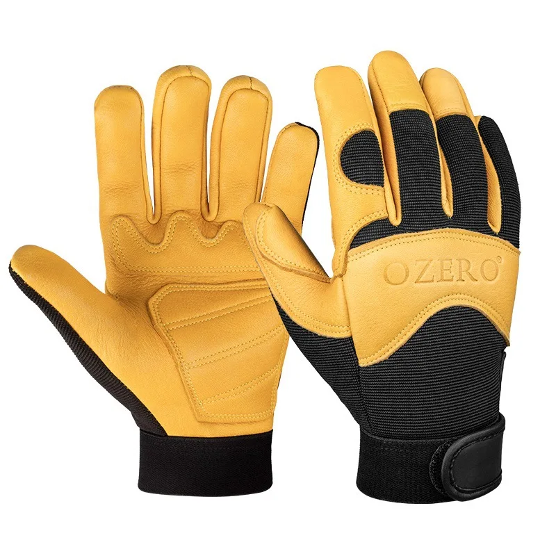 

Deerskin Half-skin Thickened Non-slip Wear-resistant Riding Gloves Motorcycle Fitness Motorcycle Outdoor Sports Retro Gloves