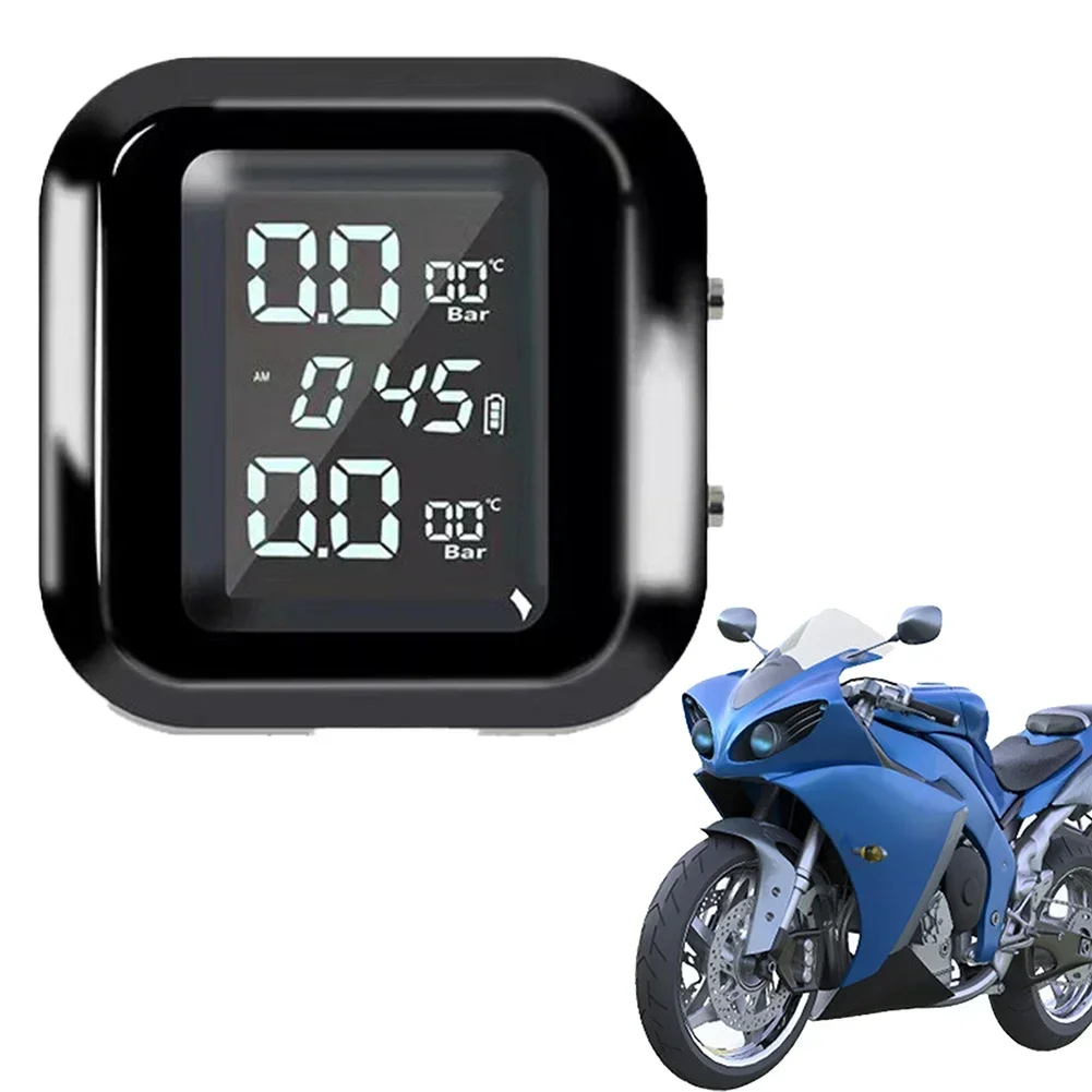 Мотоцикл TPMS ЖК-дисплей Беспроводной монитор температуры в шинах Монитор