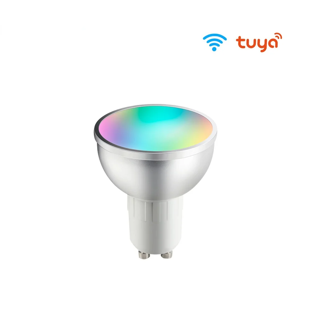 

DZLST Tuya GU10 WiFi Smart Bulb, 5W RGB+WW+CW LED Lamp Cup with Dimmable Timer Function Magic Bulb Works for Alexa, Google Home