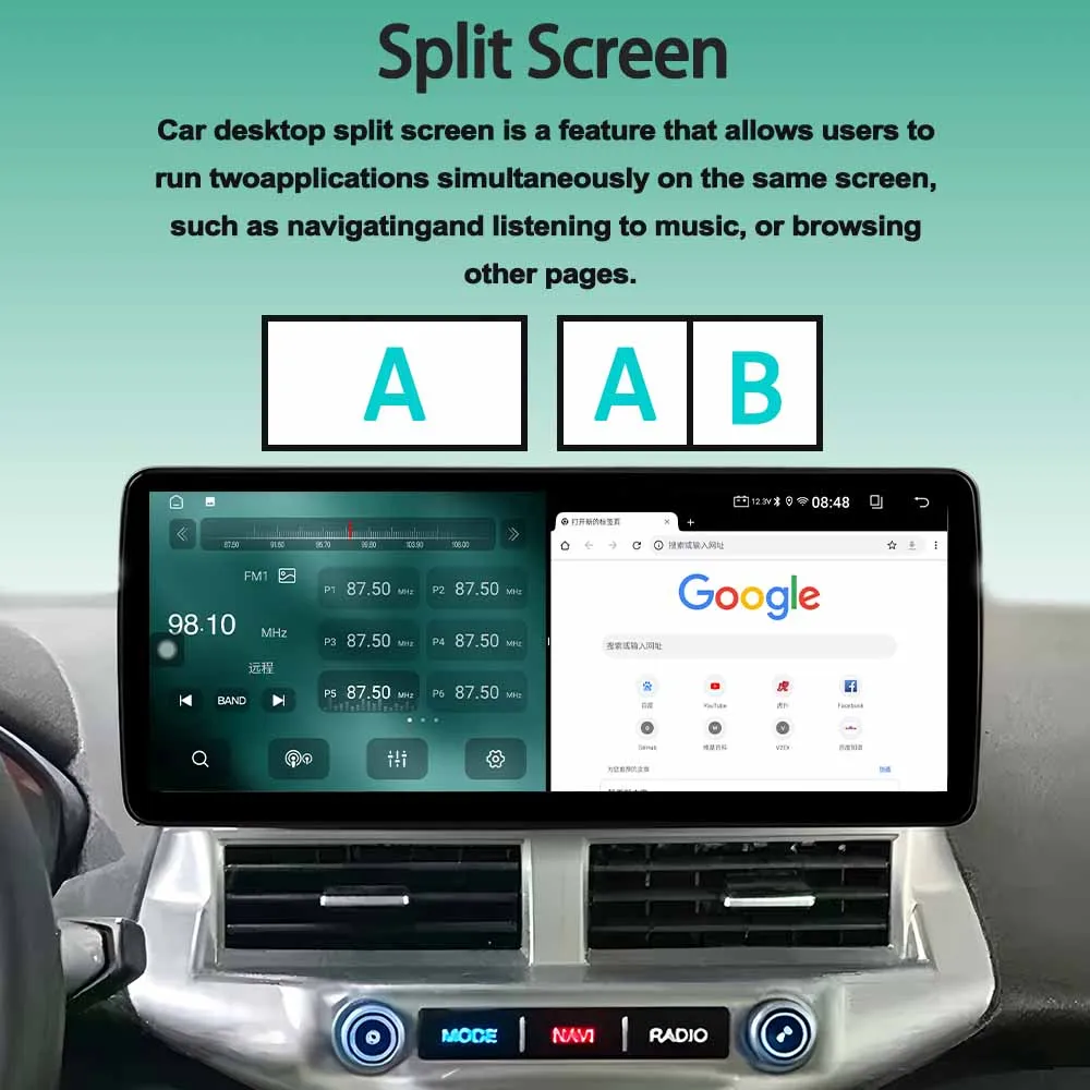 Фото Автомобильный радиоприемник Android 15, для Honda Fit 2014-2020, RHD GPS Carplay, авто, беспроводной стерео, WIFI, навигация, мультимедийный видеоплеер, экран №2