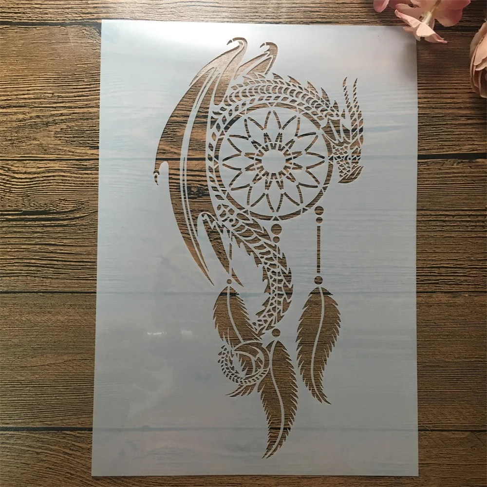 

A4 29cm Mandala Dragon Wheel Tassel DIY Layering Stencils Wall Painting Scrapbook Coloring Embossing Album Decorative Template