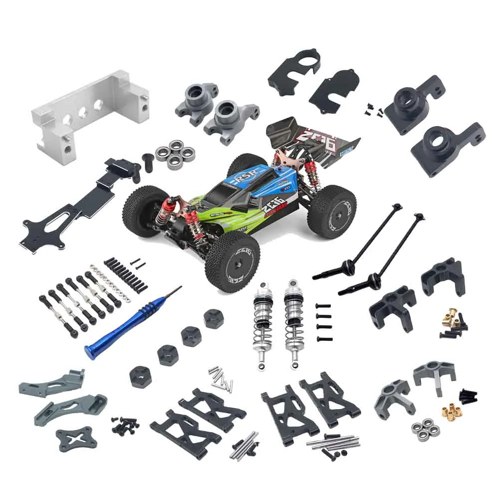 

for RC Wltoys 144001 1/14 RC Car Spare Parts Steering Link Rod Front Lower Arm CVD Drive Shift Dog Bones Steering Hub Carrier