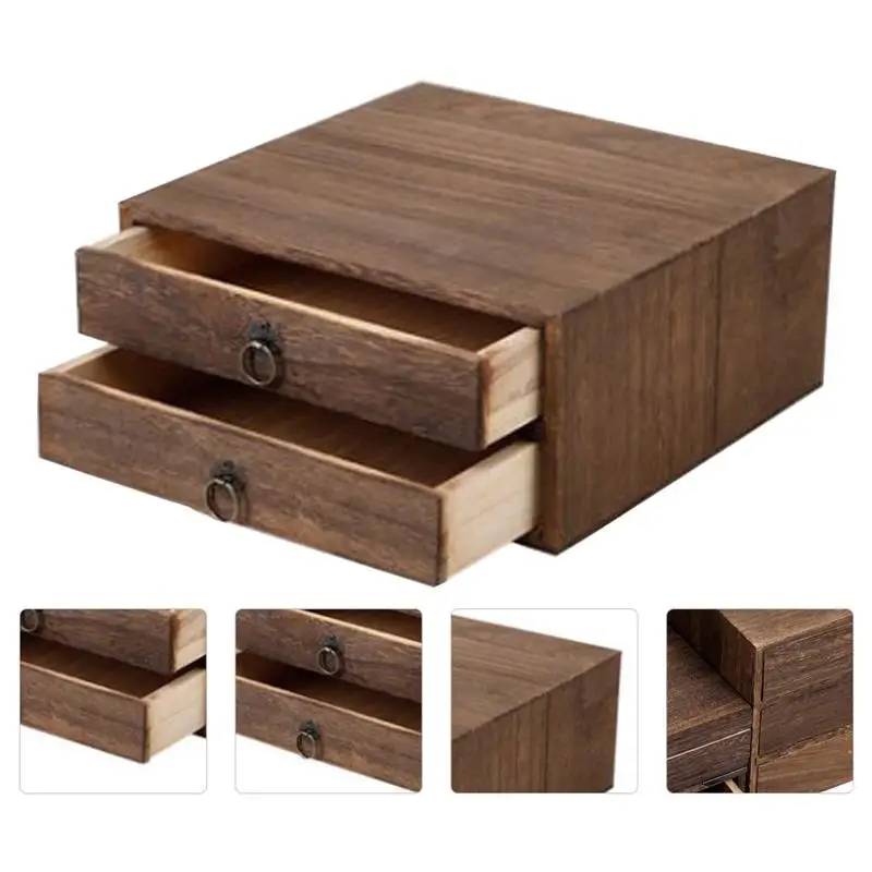 

1 Set of High Grade Tea Box Vintage Tea Drawer Puer Tea Box Wooden Tea Box