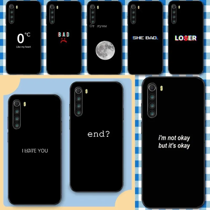 Чехол для телефона с грустным текстом и фоном Xiaomi Redmi 8A 9 K30 Pro 9A Note 8T 8 мягкий