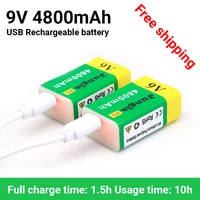 2022 9v 4800mah li ion rechargeable battery micro usb batteries 9 v lithium for multimeter microphone toy remote control ktv use