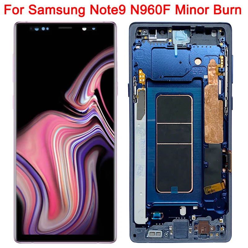 Minor Burn-Marco de pantalla Super Amoled para Samsung Galaxy Note9, digitalizador de pantalla táctil LCD de 6,4 pulgadas, Note 9, SM-N960F, N960U, N960A