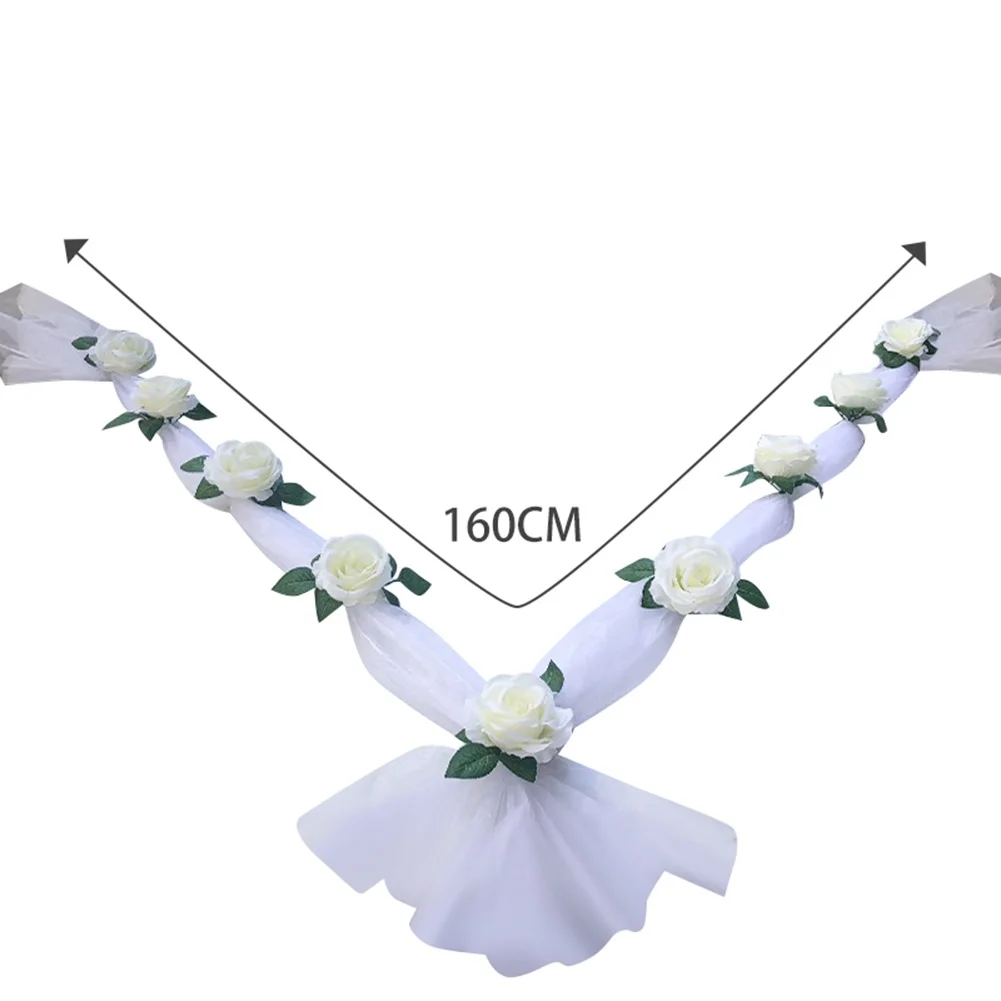 Белая роза Искусственный цветок для свадебного украшения автомобиля Свадебные