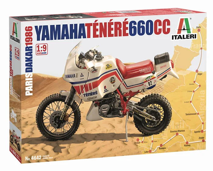 

Italeri assembled car model 1/12 scale YAMAHA Tenere 660cc 1986 motorcycle model adult collectible model building kit 4642