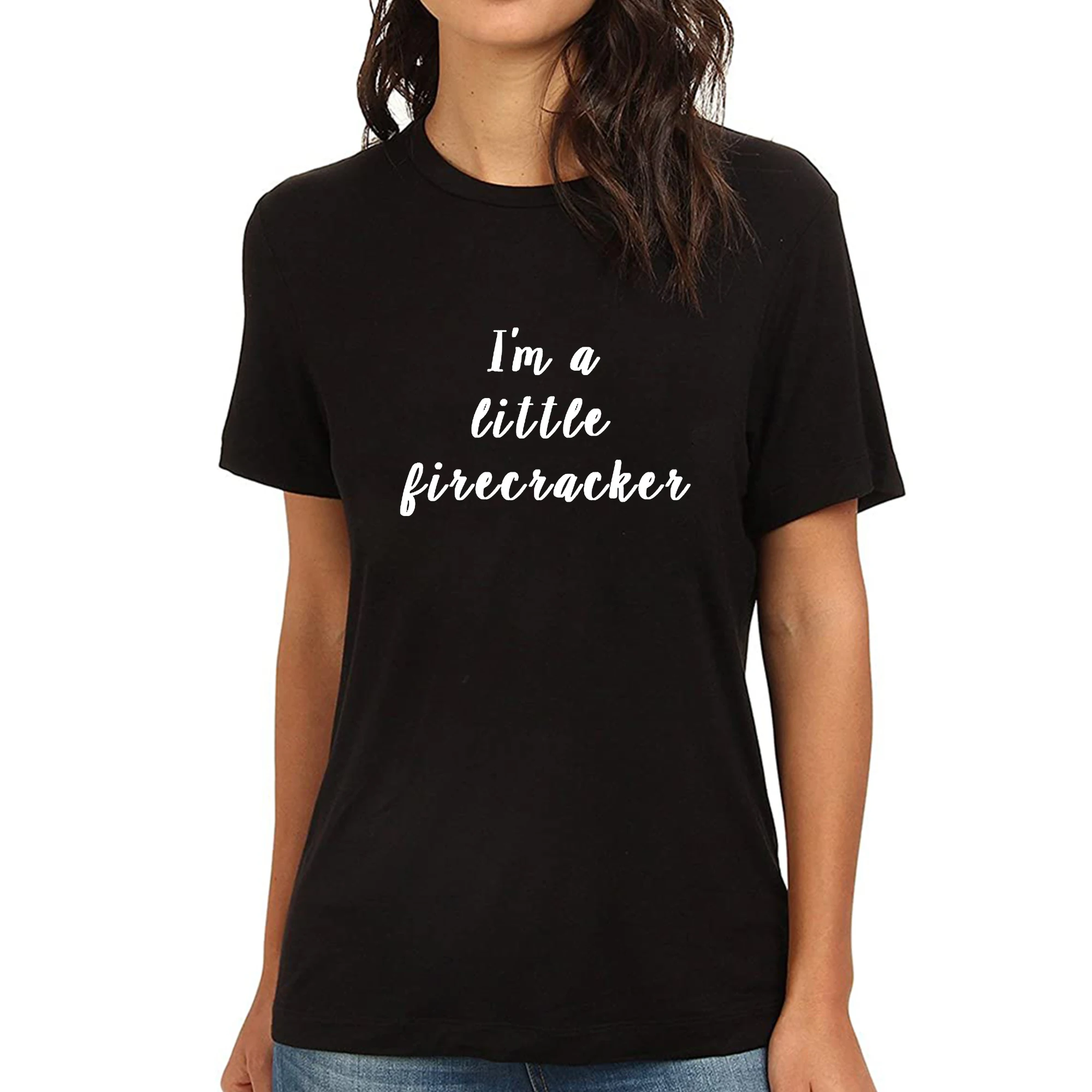 

Lyprerazy Women's I'm A Little Firecracker Funny Printed T-Shirt
