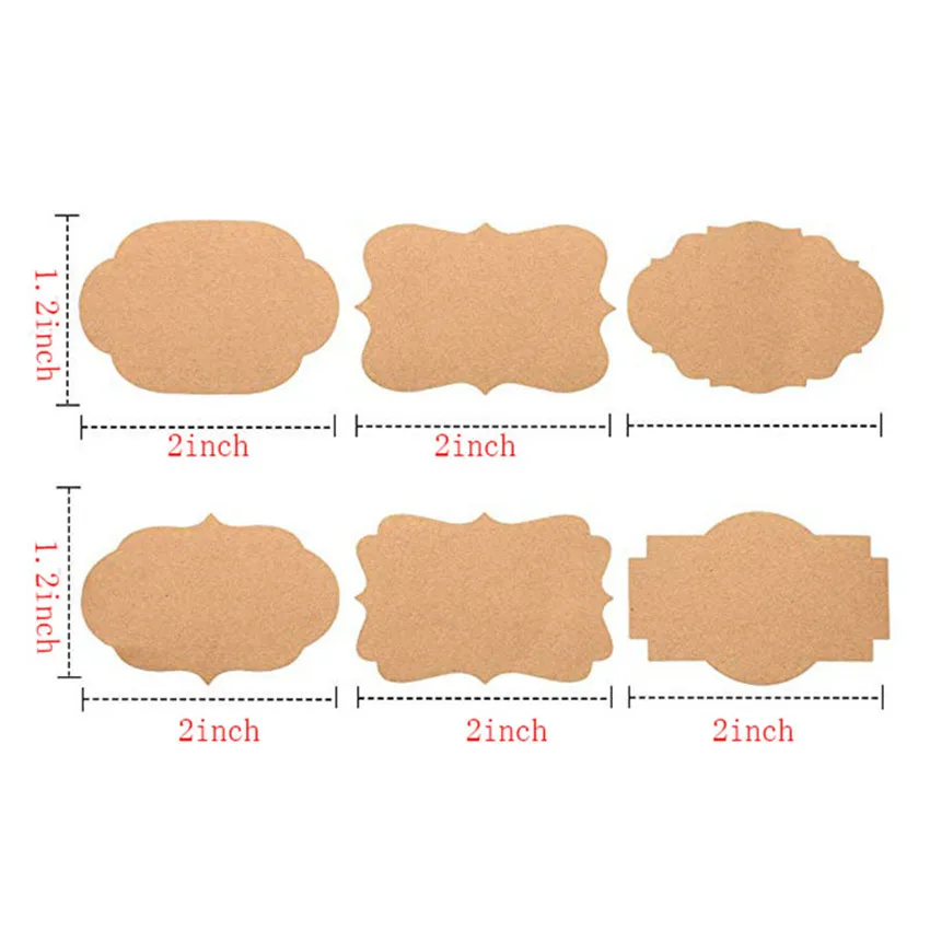 300Pc Vintage Kraft Paper Stickers Labels Blank Bullet Journal Sticker for Gift decor Jar Glass Bottle Office stationery sticker |