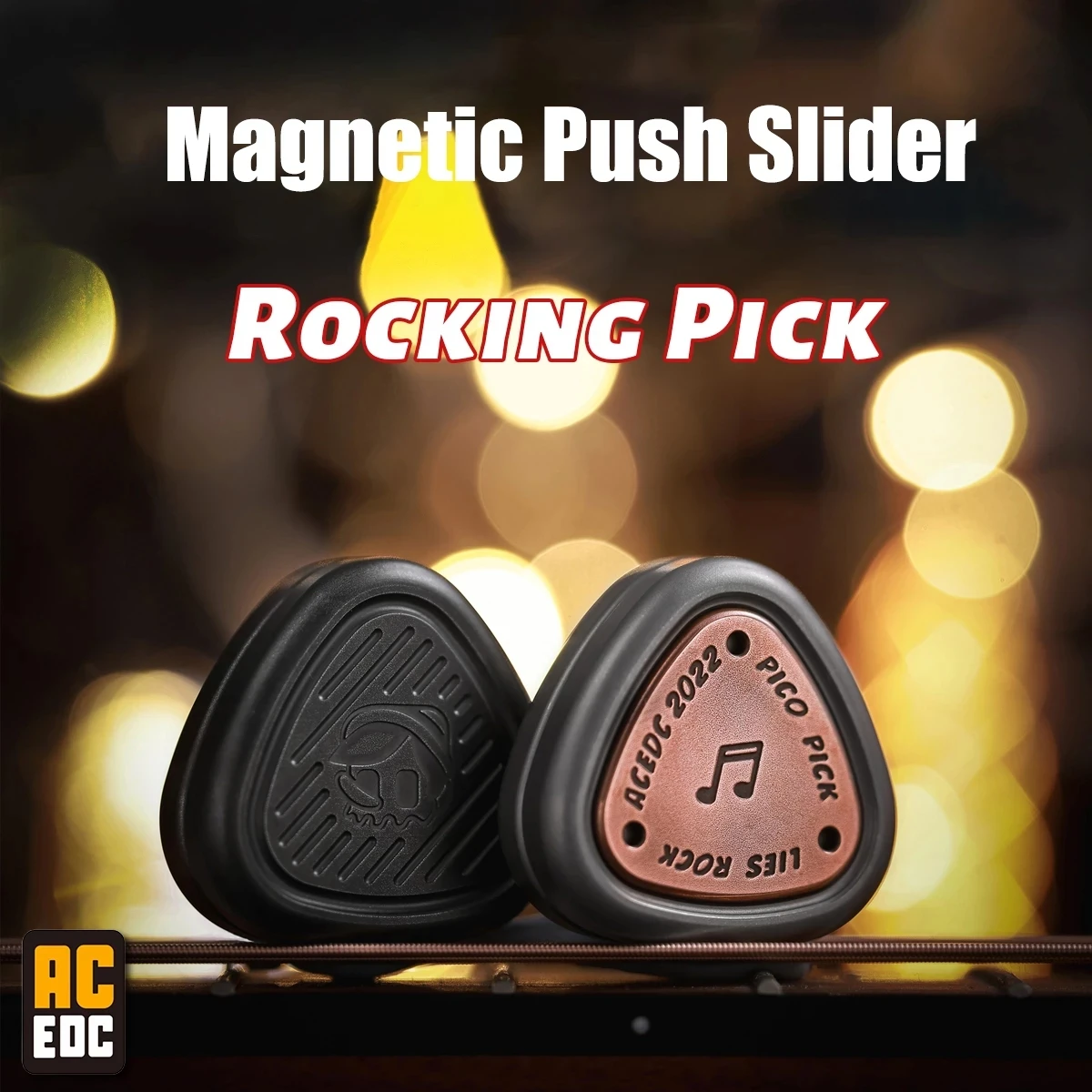 Enlarge ACEdc original Rocking Pick Triangular Magnetic Fidget Push Slider EDC Pocket Antistress Anxiety Office Toys