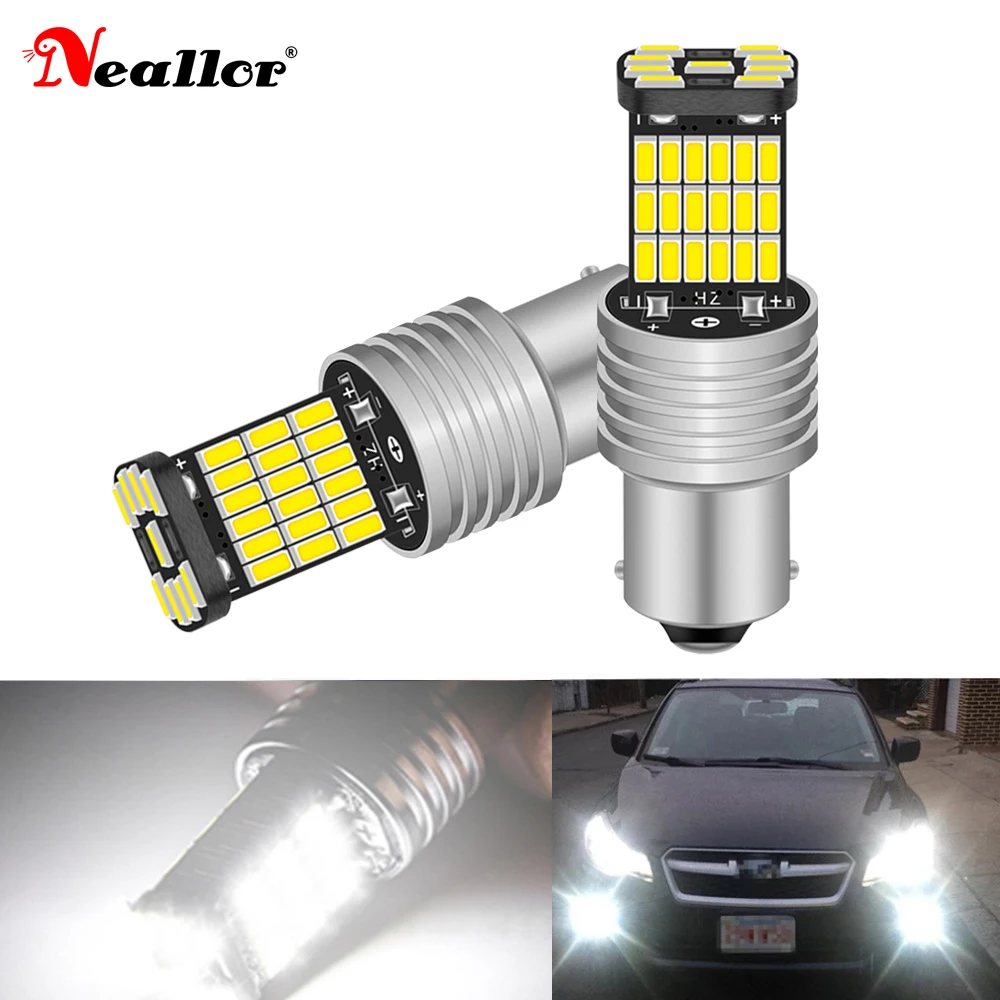 

2X 1156 BA15S P21W S25 7506 T20 T15 W16W LED Bulbs High Power 4014SMD Super Bright 1200LM Replace For Car Reversing Light White