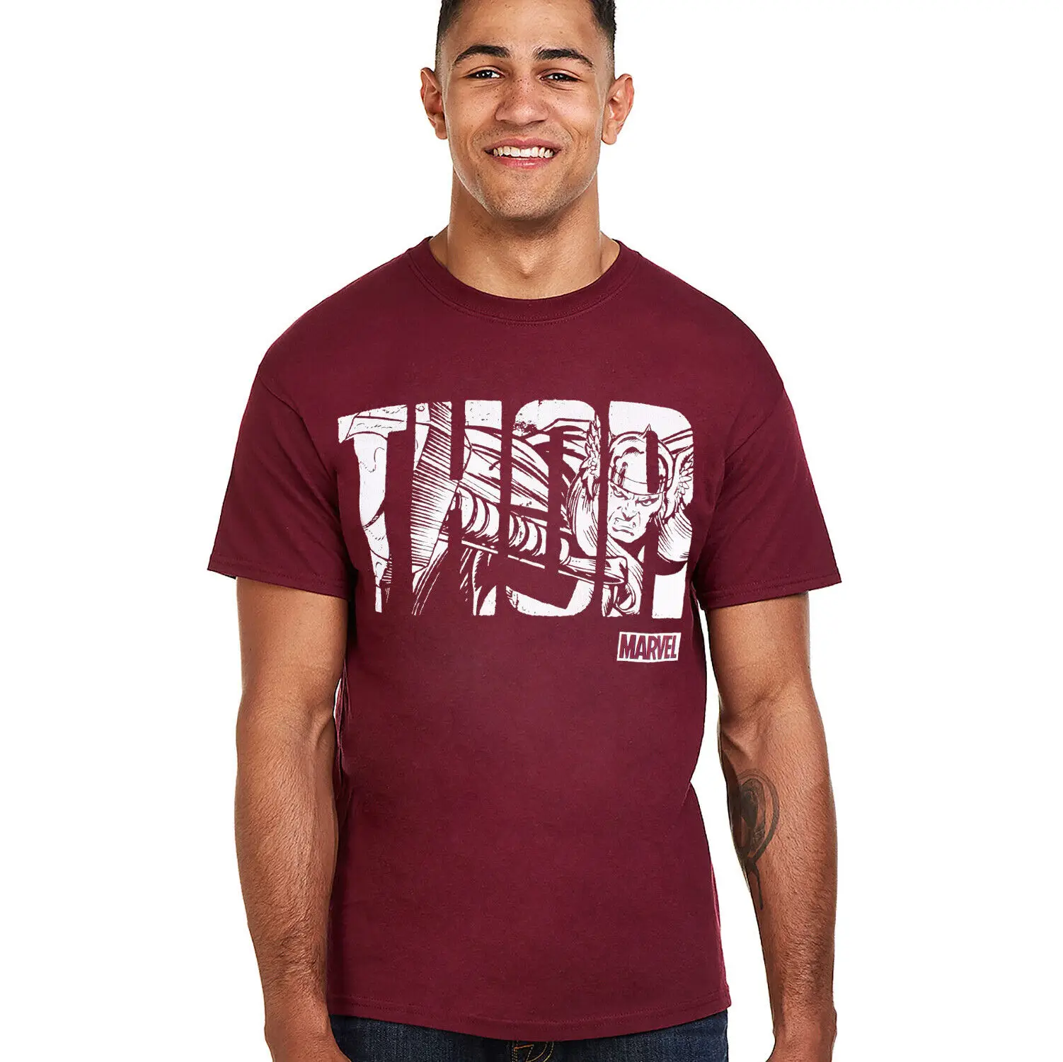 Официальная Мужская футболка с текстовым логотипом цвет Бургунди