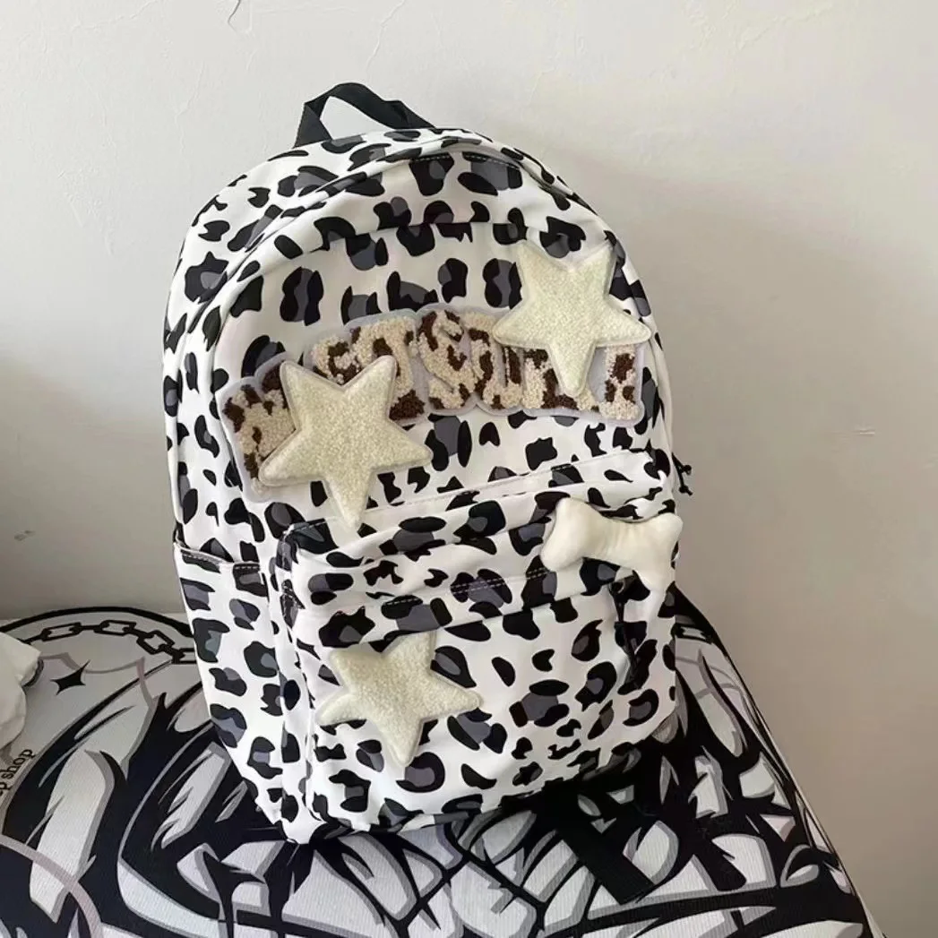 

Рюкзак Звездный Y2k из коровьей кожи для девочек, школьные ранцы большой вместимости в повседневном стиле, Молодежные дорожные модные сумки для учебников для подростков и студентов
