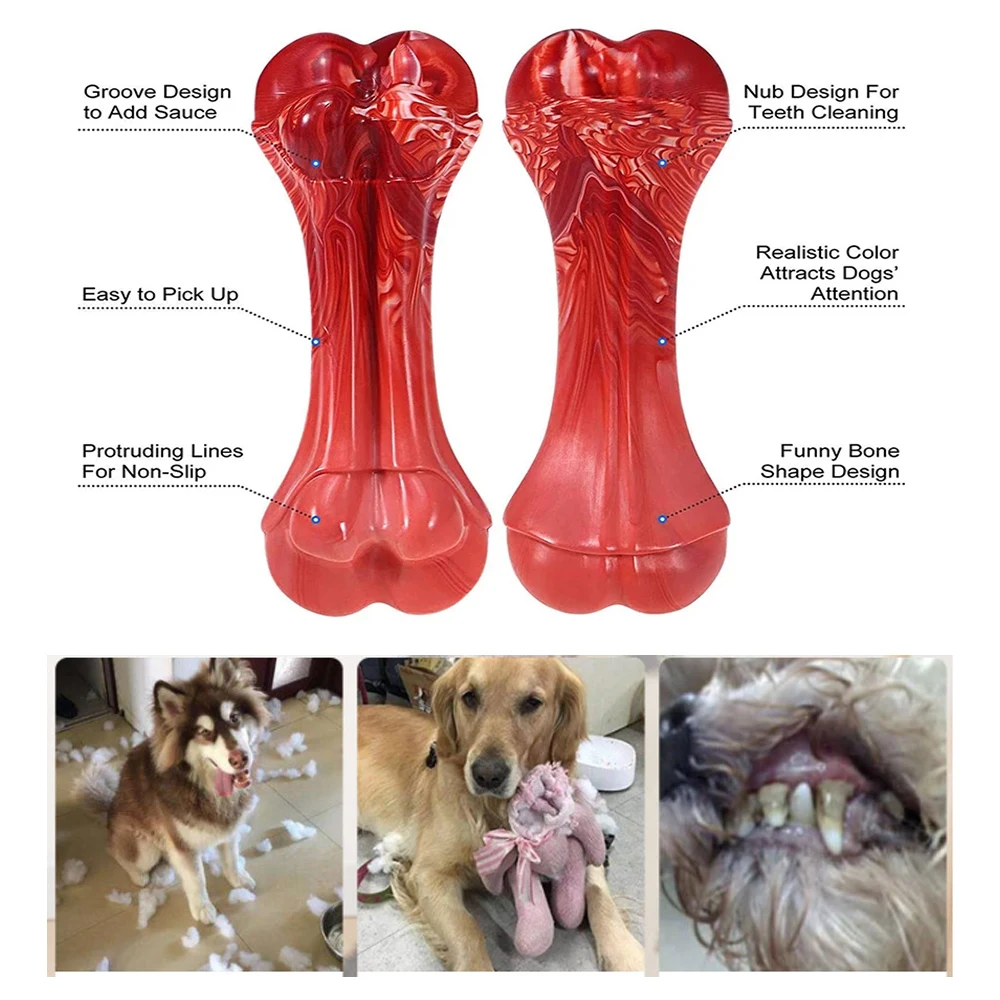TENNOLA Кости для жевания для собак прочные, безвредные, со вкусом говядины, с запахом пищевых потерь, для очистки зубов для агрессивных жевателей.
