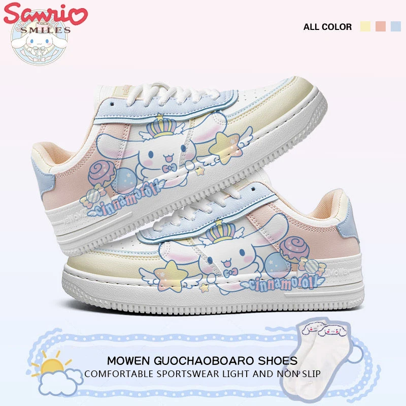 

Оригинальные кроссовки Sanrio Cinnamoroll в стиле каваи, мультяшная моя мелодия куроми, милая девочка, студенческий подарок, универсальные повседне...
